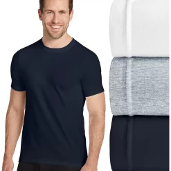 Men's Jockey® 3-pack Crewneck Tees -Cotton Sales Store 1141005 White Grey Navy