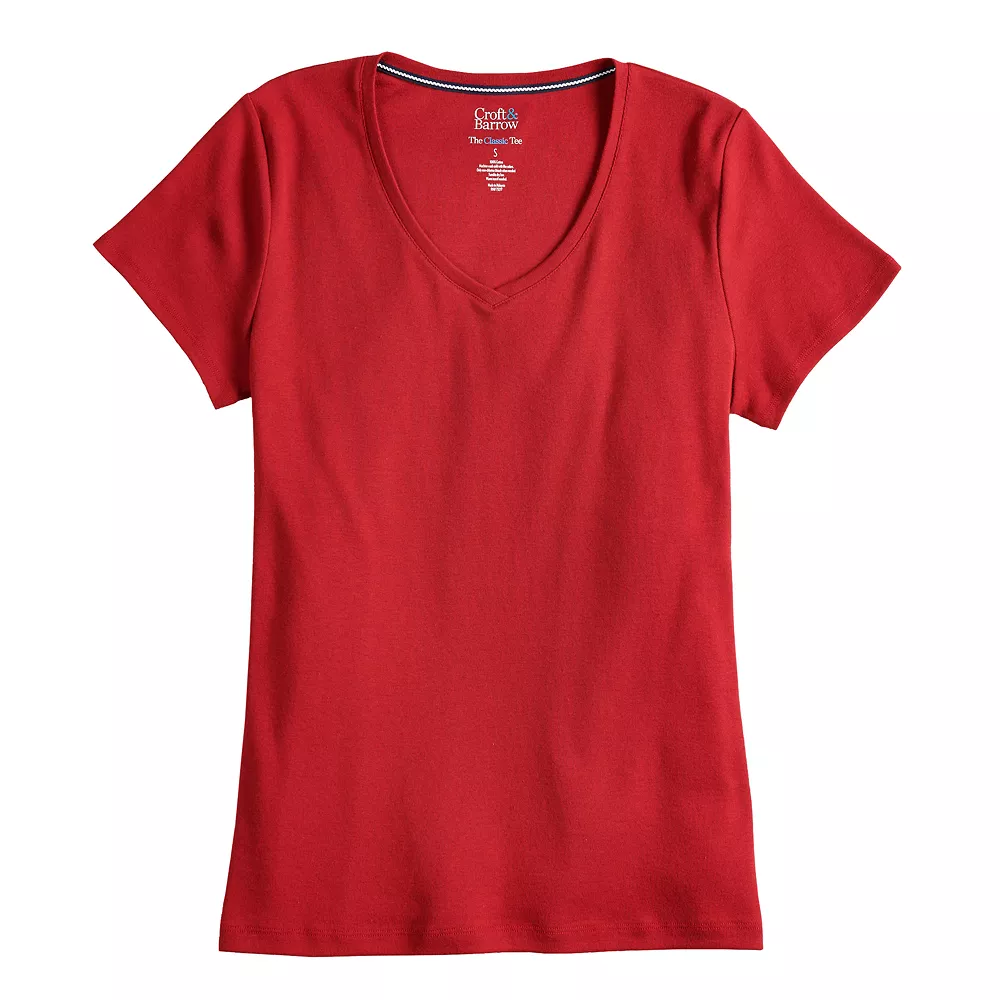 Women's Croft & Barrow® Essential V-Neck Tee 84 Women's Croft & Barrow® Essential V-Neck Tee - Image 82