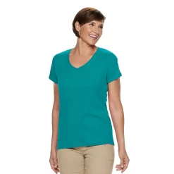 Women's Croft & Barrow® Essential V-Neck Tee 135 Women's Croft & Barrow® Essential V-Neck Tee -Cotton Sales Store 3482291 Alpine Turq