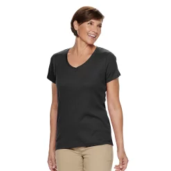 Women's Croft & Barrow® Essential V-Neck Tee 128 Women's Croft & Barrow® Essential V-Neck Tee -Cotton Sales Store 3482291 Black