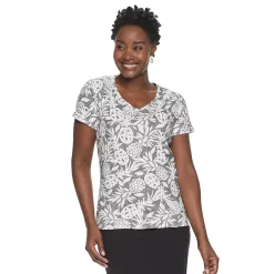 Women's Croft & Barrow® Essential V-Neck Tee 153 Women's Croft & Barrow® Essential V-Neck Tee -Cotton Sales Store 3482291 Black Pineapple