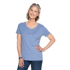 Women's Croft & Barrow® Essential V-Neck Tee 106 Women's Croft & Barrow® Essential V-Neck Tee -Cotton Sales Store 3482291 Blue Heather