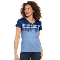 Women's Croft & Barrow® Essential V-Neck Tee 150 Women's Croft & Barrow® Essential V-Neck Tee -Cotton Sales Store 3482291 Blue Tie Dye