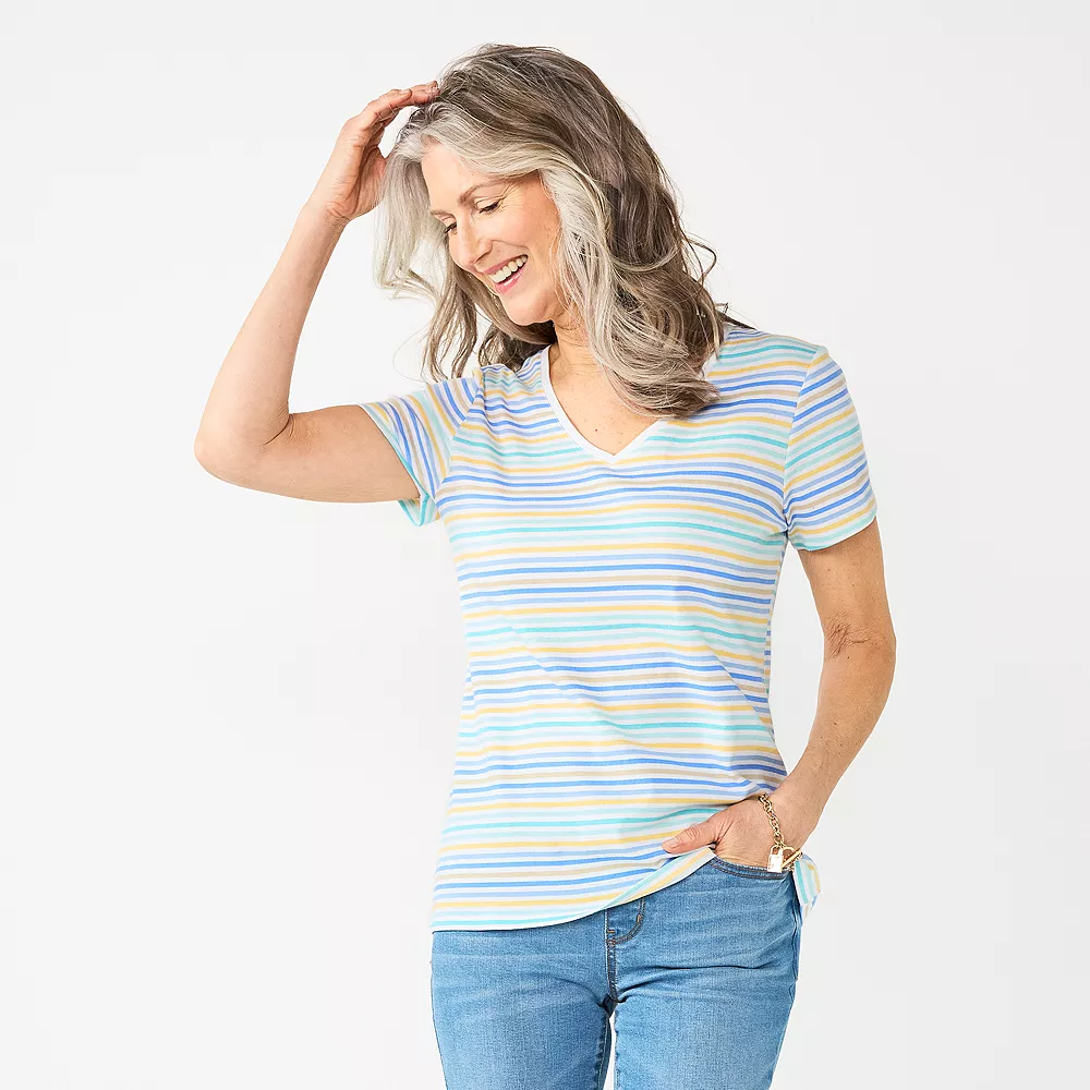 Women's Croft & Barrow® Essential V-Neck Tee 78 Women's Croft & Barrow® Essential V-Neck Tee - Image 76