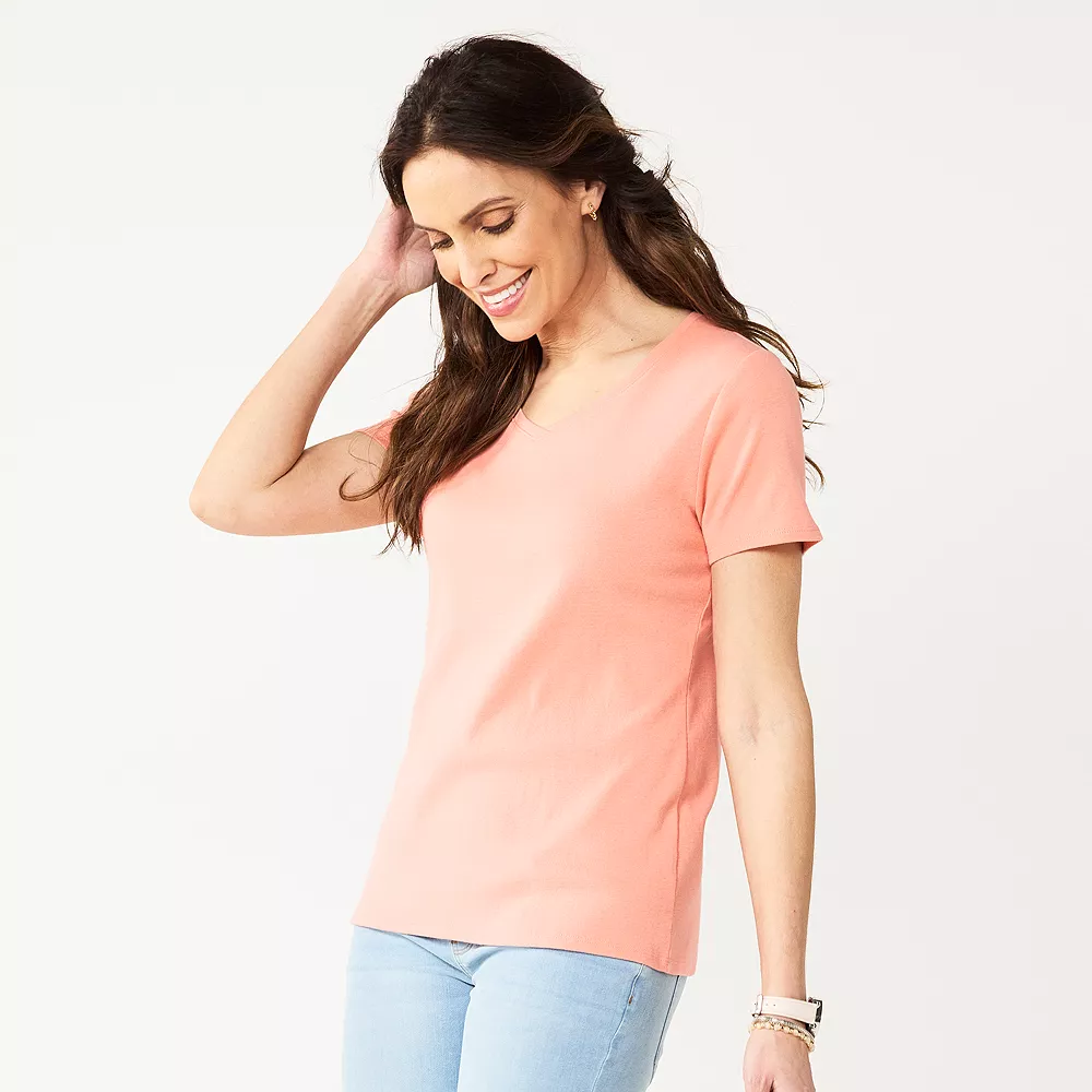 Women's Croft & Barrow® Essential V-Neck Tee 67 Women's Croft & Barrow® Essential V-Neck Tee - Image 65