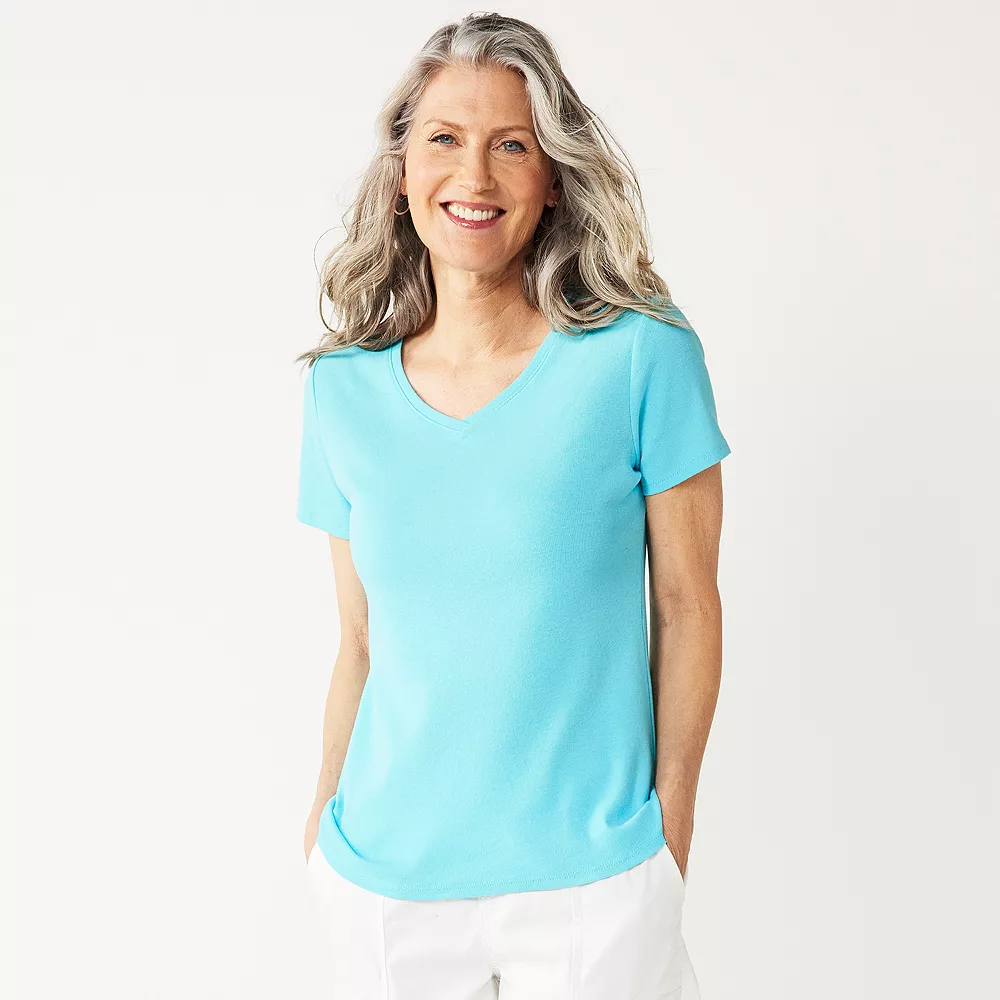 Women's Croft & Barrow® Essential V-Neck Tee 28 Women's Croft & Barrow® Essential V-Neck Tee - Image 26