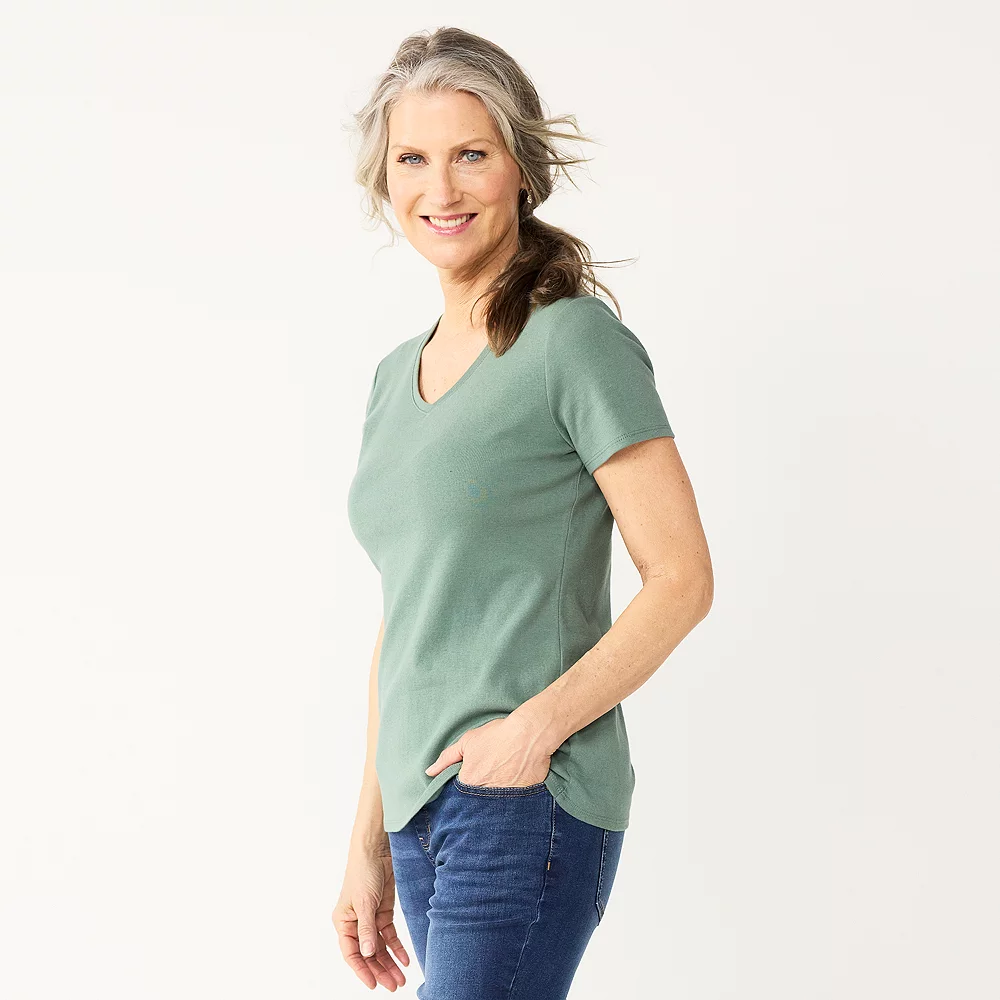 Women's Croft & Barrow® Essential V-Neck Tee 82 Women's Croft & Barrow® Essential V-Neck Tee - Image 80