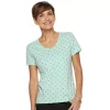 Women's Croft & Barrow® Essential V-Neck Tee -Cotton Sales Store 3482291 Mint Dot