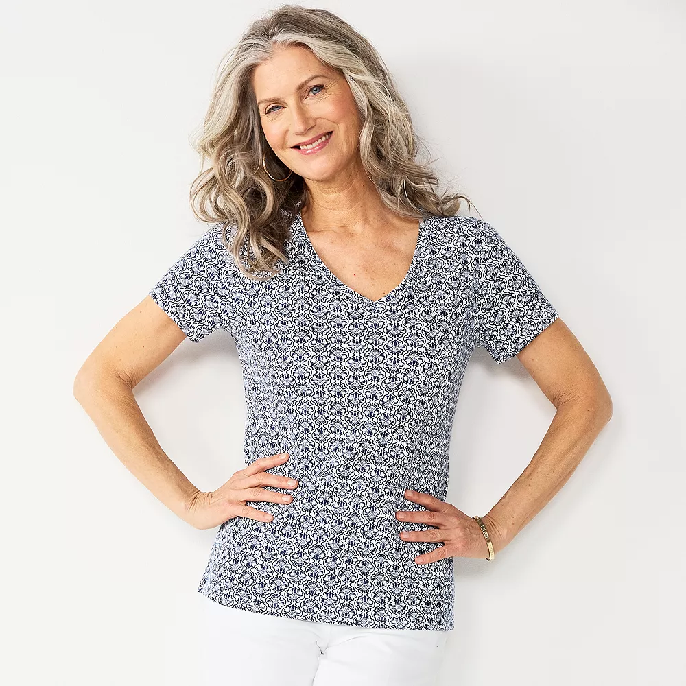 Women's Croft & Barrow® Essential V-Neck Tee 47 Women's Croft & Barrow® Essential V-Neck Tee - Image 45