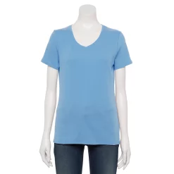Women's Croft & Barrow® Essential V-Neck Tee 147 Women's Croft & Barrow® Essential V-Neck Tee -Cotton Sales Store 3482291 Peri Blue
