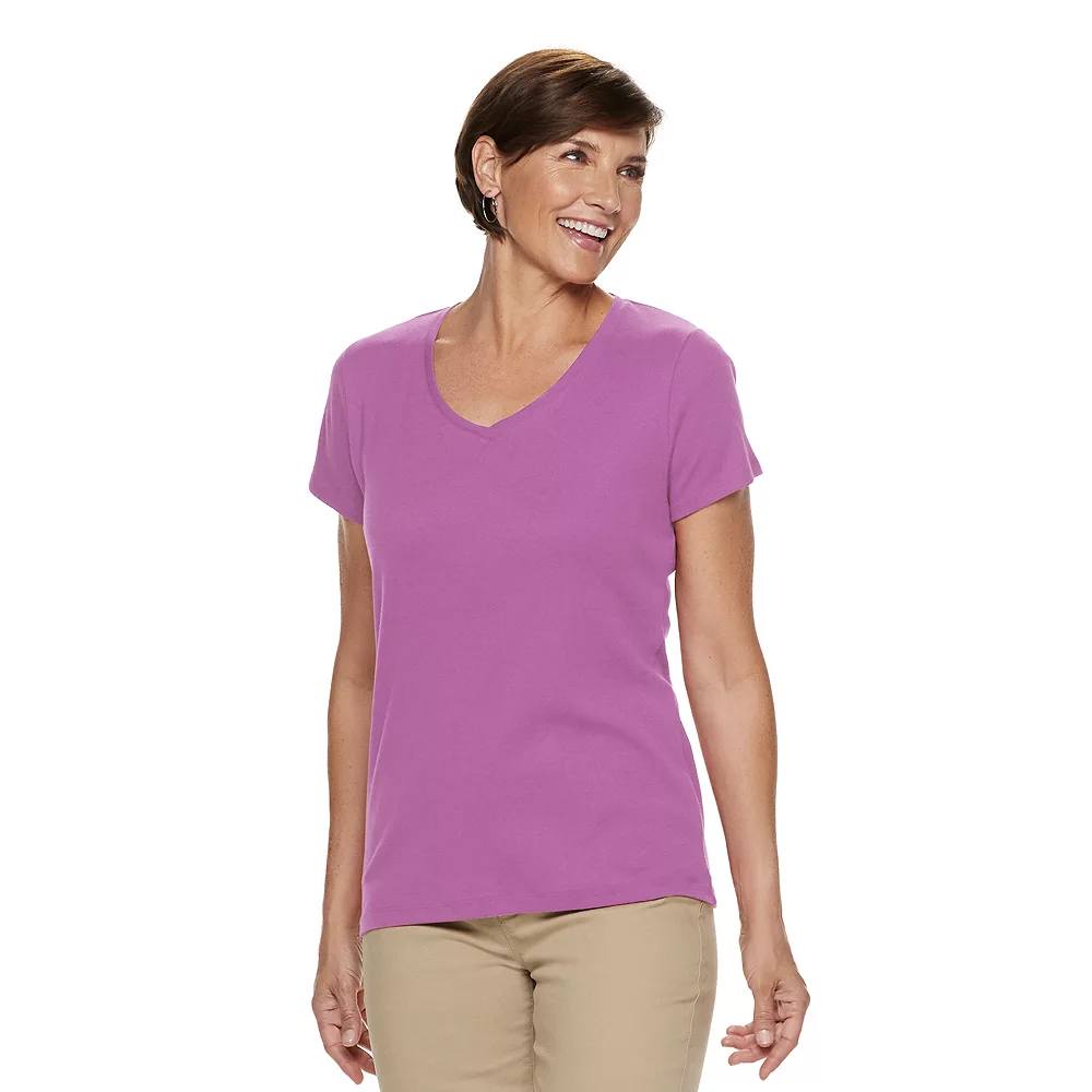 Women's Croft & Barrow® Essential V-Neck Tee 15 Women's Croft & Barrow® Essential V-Neck Tee - Image 13