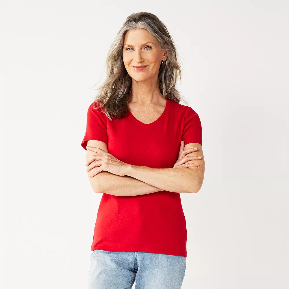 Women's Croft & Barrow® Essential V-Neck Tee 31 Women's Croft & Barrow® Essential V-Neck Tee - Image 29