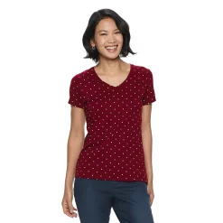 Women's Croft & Barrow® Essential V-Neck Tee 105 Women's Croft & Barrow® Essential V-Neck Tee -Cotton Sales Store 3482291 Red Dot