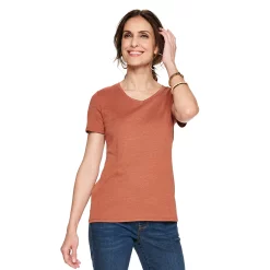 Women's Croft & Barrow® Essential V-Neck Tee 103 Women's Croft & Barrow® Essential V-Neck Tee -Cotton Sales Store 3482291 Rust