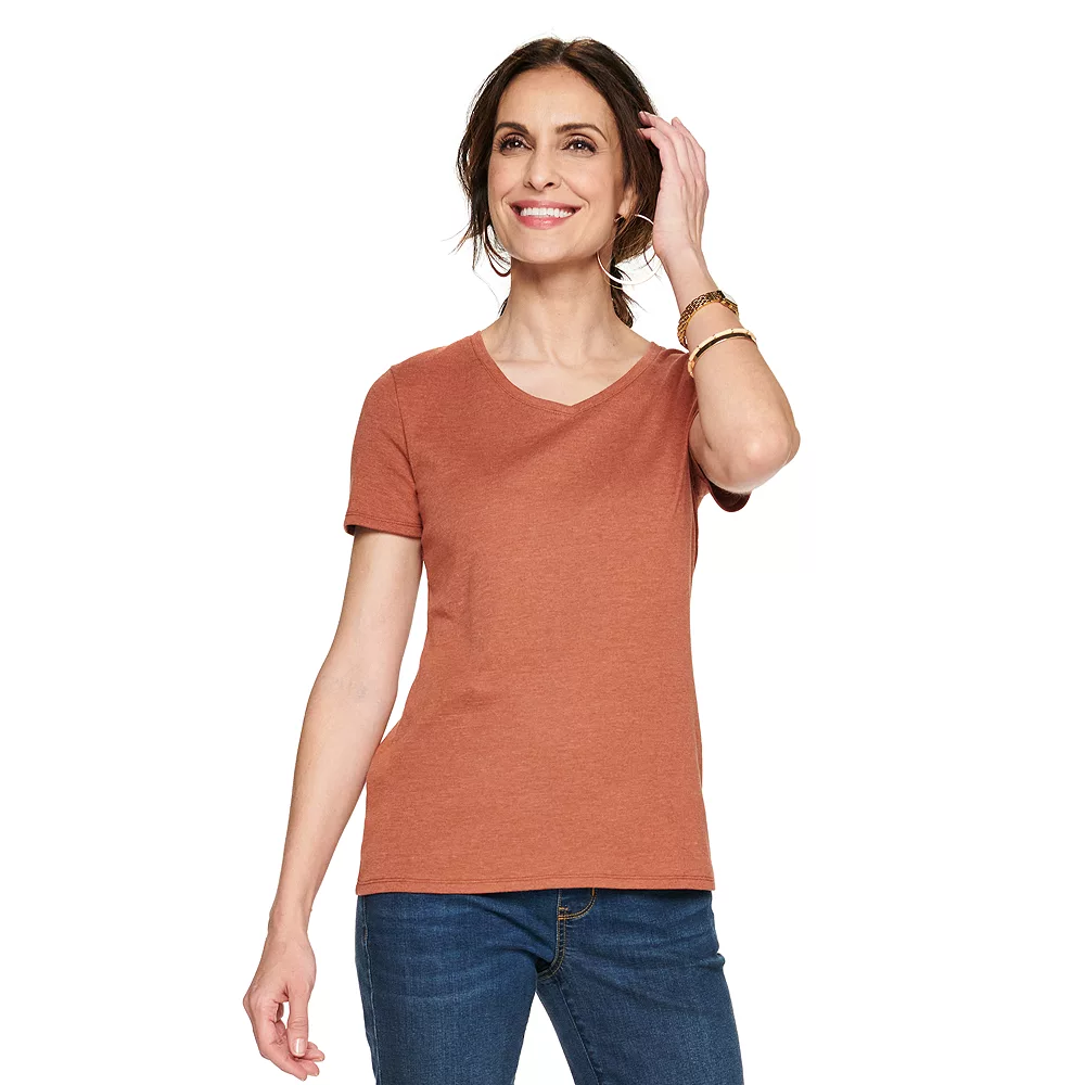 Women's Croft & Barrow® Essential V-Neck Tee 18 Women's Croft & Barrow® Essential V-Neck Tee - Image 16