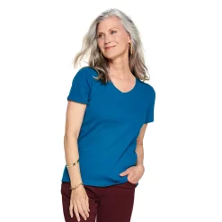 Women's Croft & Barrow® Essential V-Neck Tee 104 Women's Croft & Barrow® Essential V-Neck Tee -Cotton Sales Store 3482291 Teal