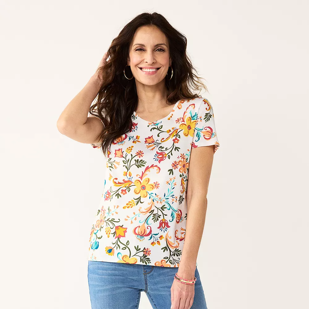 Women's Croft & Barrow® Essential V-Neck Tee 37 Women's Croft & Barrow® Essential V-Neck Tee - Image 35