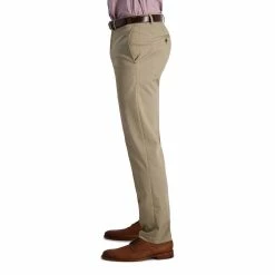 Men's Haggar® Iron Free Premium Khaki™ Straight-Fit Flat Front Perfect Fit Waistband Casual Pant -Cotton Sales Store 3716820 ALT2