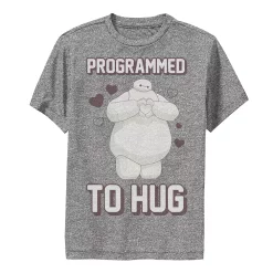 Disney's Big Hero 6 Boys 8-20 Baymax Heart Programmed To Hug Graphic Tee -Cotton Sales Store 4166505 Charcoal Heather