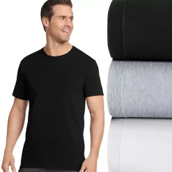 Men's Jockey® Stretch 3-pack Crewneck Tees -Cotton Sales Store 4226681 White Grey Htr Black