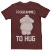 Men's Disney Big Hero 6 Baymax Programmed To Hug Valentine's Day Tee -Cotton Sales Store 4299490