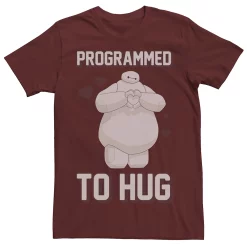 Men's Disney Big Hero 6 Baymax Programmed To Hug Valentine's Day Tee