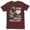 Men's Star Wars Yoda Heart You Should Follow Valentine's Day Tee -Cotton Sales Store 4299512