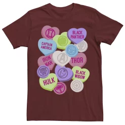 Men's Marvel Valentine's Candy Heart Avengers Icons Tee