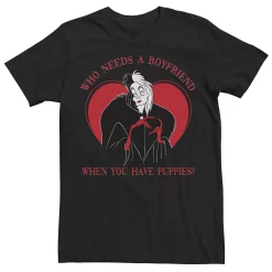 Men's Disney Villains Valentines Cruella Who Needs A Boyfriend Tee