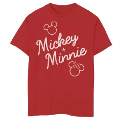 Boys 8-20 Disney Mickey Plus Minnie Mouse Outline Tee