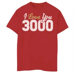 Boys 8-20 Marvel Avengers Endgame Iron Man I Love You 3000 Quote Bold Tee