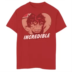 Boys 8-20 Marvel Hulk Incredible Heart Retro Valentine Tee
