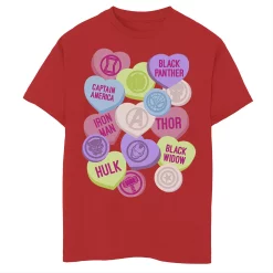 Boys 8-20 Marvel Valentine's Candy Heart Avengers Icons Tee