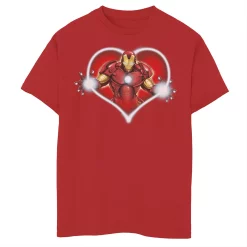 Boys 8-20 Marvel Iron Man Heart Blaster Glow Valentine Tee