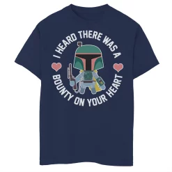 Boys 8-20 Star Wars Boba Fett Bounty Heart Valentine's Tee