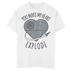 Boys 8-20 Star Wars Valentines You Make My Heart Explode Tee