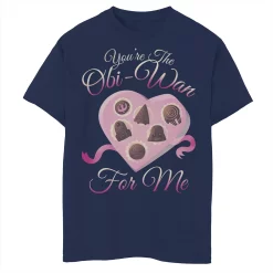 Boys 8-20 Star Wars Valentines Obi-Wan For Me Heart Box Tee