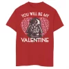 Boys 8-20 Star Wars You Will Be My Valentine Darth Vader Tee -Cotton Sales Store 4301135
