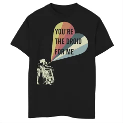 Boys 8-20 Star Wars R2-D2 Droid For Me Striped Heart Tee