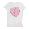 Girls 7-16 Valentine's Day Too Cute Heart Graphic Tee -Cotton Sales Store 4433173