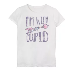 Girls 7-16 Fifth Sun I'm With Cupid Arrow Graphic Tee