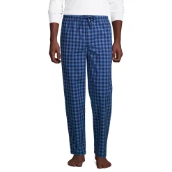 Men's Lands' End Broadcloth Pajama Sleep Pants -Cotton Sales Store 4561212 Blue Navy Gingham