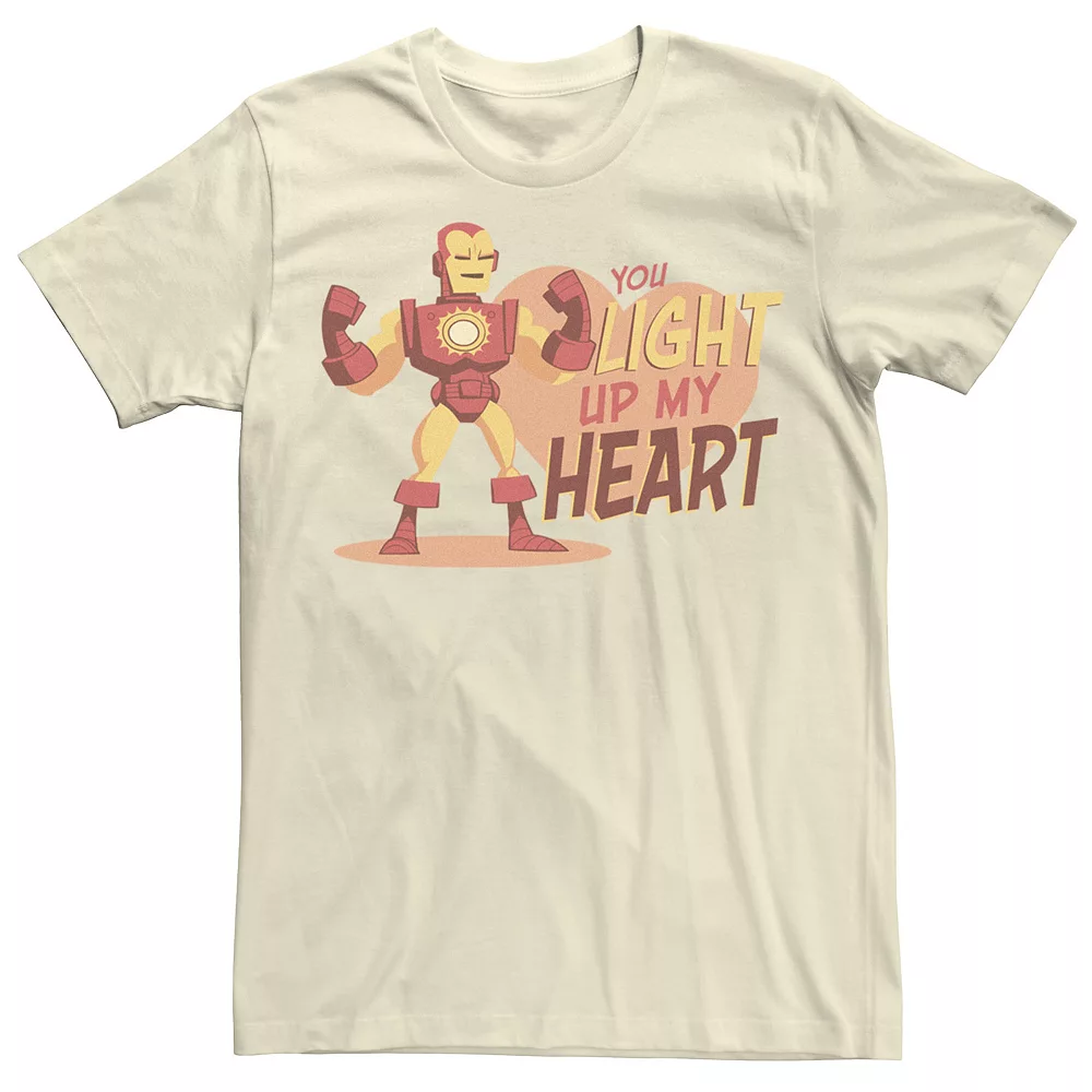 Men's Marvel Iron Man You Light Up My Heart Text Tee 3 Men's Marvel Iron Man You Light Up My Heart Text Tee