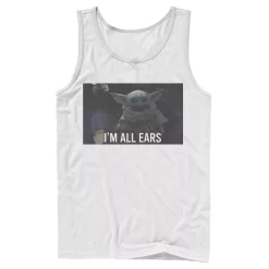 Men's Star Wars The Mandalorian The Child I'm All Ears Portrait Tank