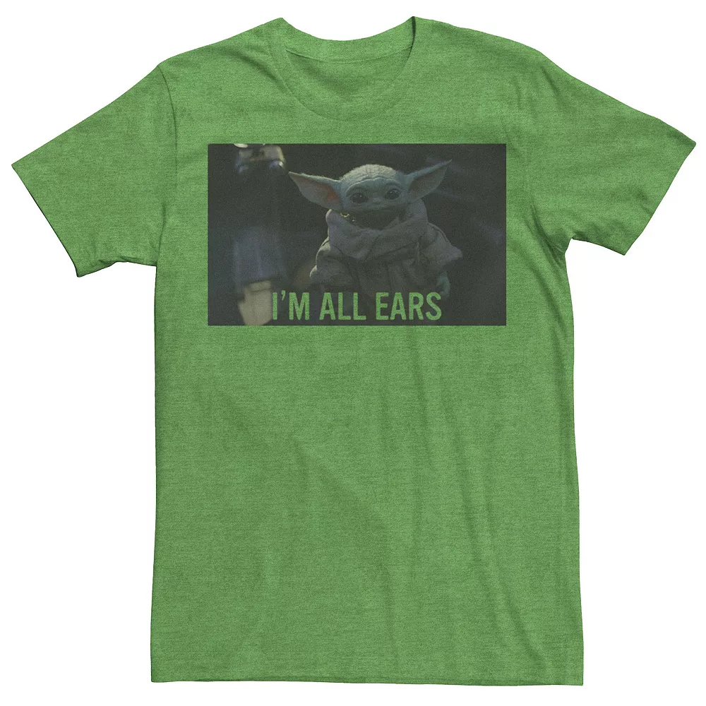 Men's Star Wars The Mandalorian The Child I'm All Ears Portrait Tee 3 Men's Star Wars The Mandalorian The Child I'm All Ears Portrait Tee
