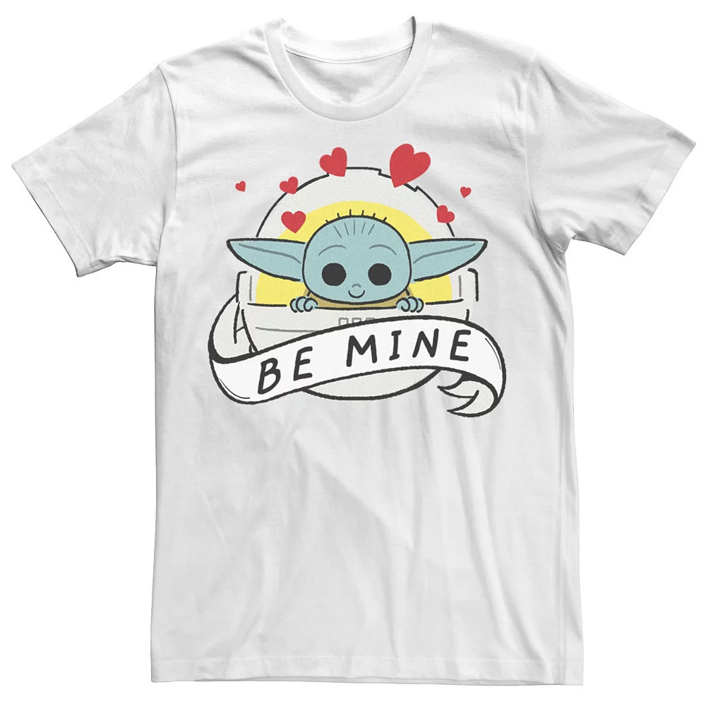 Men's Star Wars The Mandalorian The Child Be Mine Valentine's Day Tee 3 Men's Star Wars The Mandalorian The Child Be Mine Valentine's Day Tee
