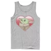 Men's Star Wars The Mandalorian The Child Valentine Heart Portrait Tank -Cotton Sales Store 4841309