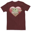 Men's Star Wars The Mandalorian The Child Valentine Heart Portrait Tee -Cotton Sales Store 4841313