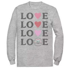 Men's Star Wars The Mandalorian The Child Love Text Stack Tee