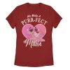 Juniors' The Pink Panther Valentine's Day "We Make A Purr-fect Match" Tee -Cotton Sales Store 4863487